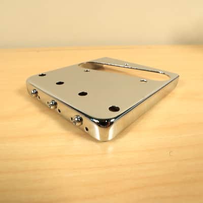 Telecaster Vintage Style Chrome 3 Brass Saddle Bridge For Tele Electric Guitar image 5