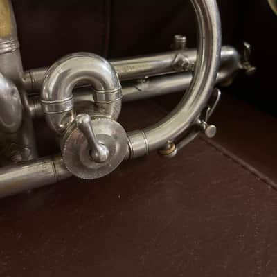 Buescher True Tone Model 250 (very rare) Bb and A Cornet (Popularity Model) (1928) SN 247989 (Silver plated)(gold wash bell) image 4