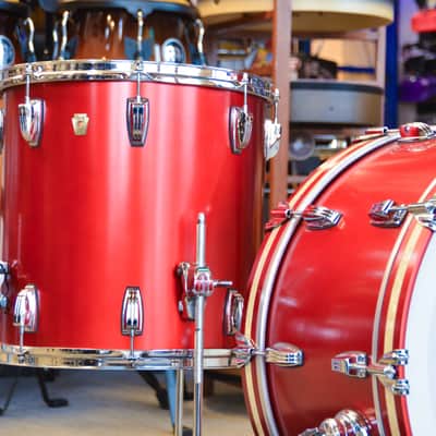 Used Ludwig Classic Maple 3pc Drum Kit - "Diablo Red" image 2