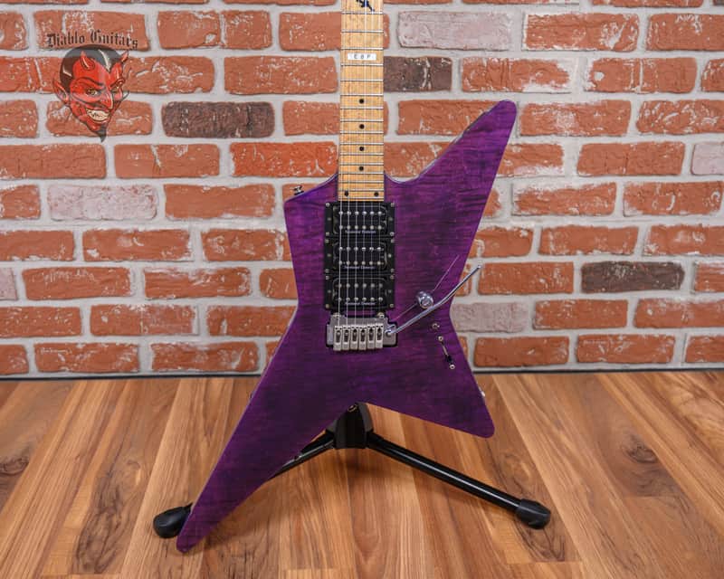 ESP USA Custom Shop Random Star Figured Maple Top See-Thru Purple 2000 w/OHSC image 1