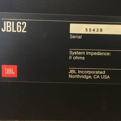 JBL 62 studio stereo reference speakers matched pair natural color image 4