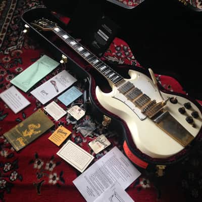Gibson Custom Shop Les Paul SG Custom 2008 1967 RI Polaris White jimi Hendrix image 11