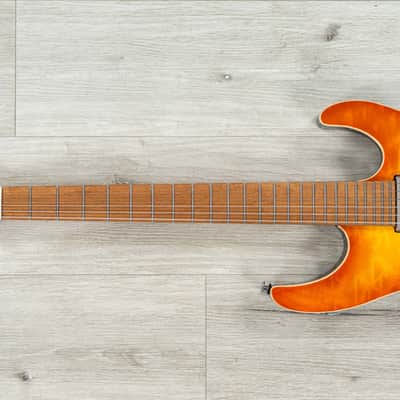Suhr Custom Modern HSH Guitar, 5A Roasted Birdseye Maple Fretboard, Curly Maple Top, Suhr Burst image 6