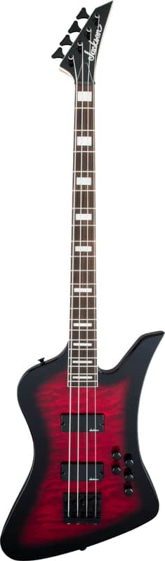 Jackson JS Series Kelly Bird Bass JS3Q Transparent Red Burst image 1