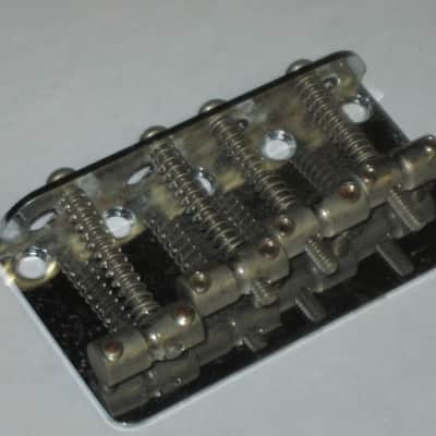 used lightly relic'd Fender Mexican P Bass Vintage Style BRIDGE full assembly Chrome (from 1994) also included is a used set of D'Addario bass strings image 18