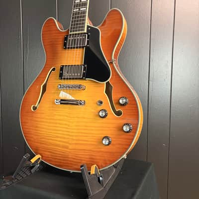 Eastman Guitars T486-GB Thinline Semi-hollowbody Electric Guitar, Goldburst 819 image 4