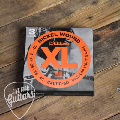 D'Addario EXL110-3D 3-Pack Nickel Wound Electric Guitar Strings Regular Light 10-46 image 2