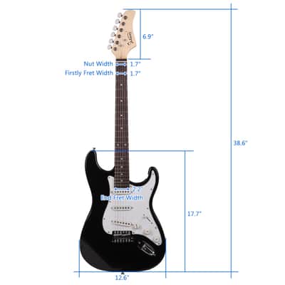 Glarry GST Rosewood Fingerboard Electric Guitar Black image 10