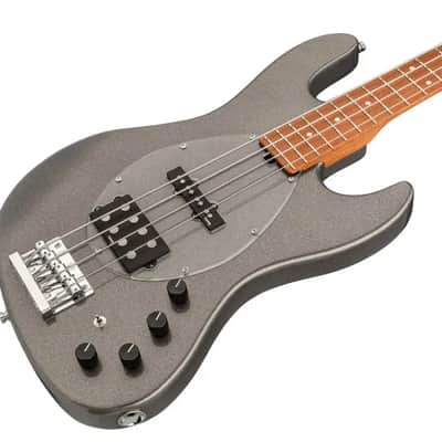 Sadowsky MetroExpress 21-Fret Vintage M/J Bass, Roasted Maple Fingerboard, 4-String - Solid Silver Metallic High Polish image 4