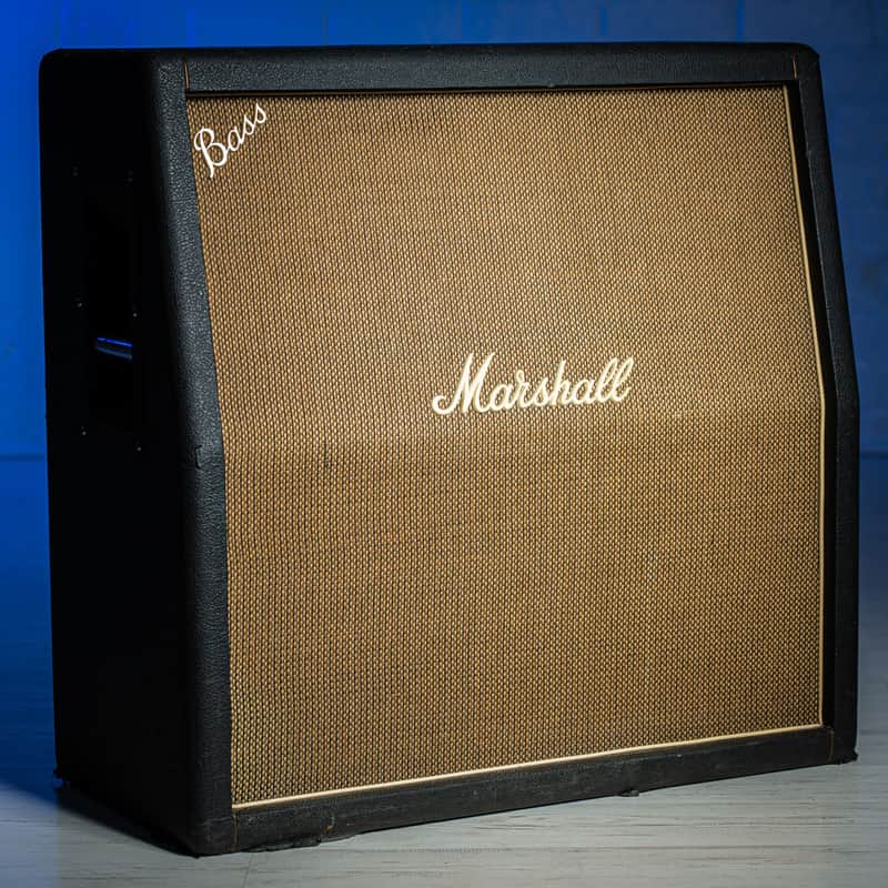 Marshall Basketweave 4x12 Cabinet Black 1970 image 1