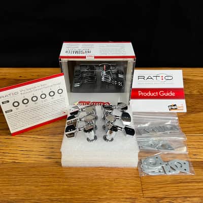Graph Tech PRN-2411-C0 Ratio-Tuned 2-Pin Contemporary Acoustic Guitar Tuning Machine Heads 3x3 - Chrome image 3