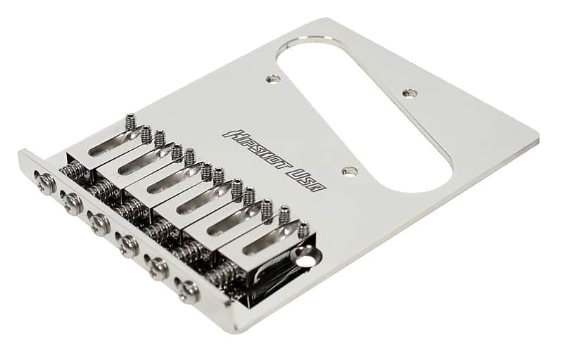 Hipshot 4-Hole 6-Saddle B-BENDER Ready Stainless Tele/Telecaster Bridge, CHROME image 1