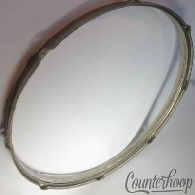 Leedy 15"Snare/Tom Drum Rim NOB Nickel Brass Double Flange Hoop 8Lug Vintage 30s image 2