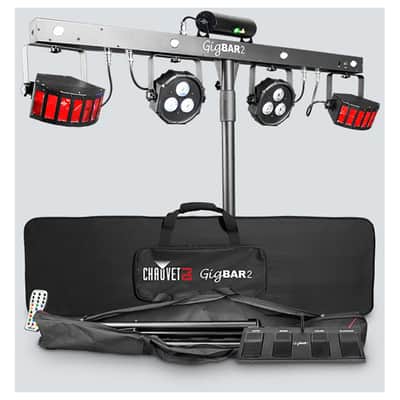 CHAUVET DJ Gig Bar 2 4-in-1 light with a pair of LED derbies, LED pars, a laser, and strobe effect all mounted on one bar image 1