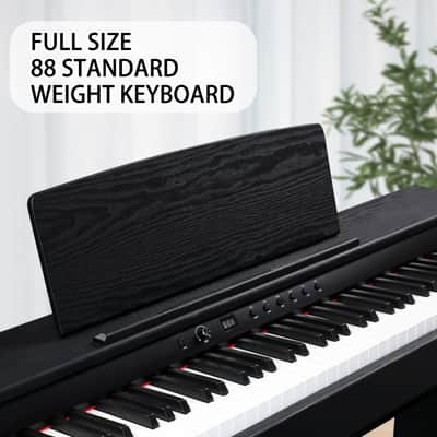 Glarry 88-Key Home Full Weighted Keyboards Hammer-action Keyboard Digital Piano - Black image 4