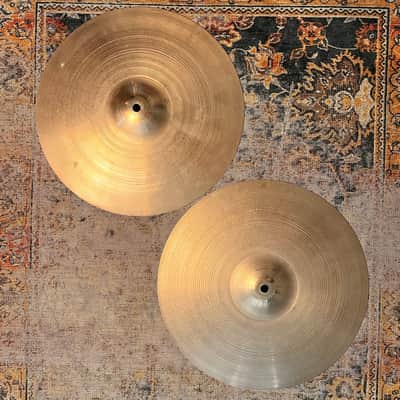 1960s Vintage Zildjian 14” Hihats PAPER THIN 740 780 g AMAZING PAIR! Light Complex Hand Hammered image 1