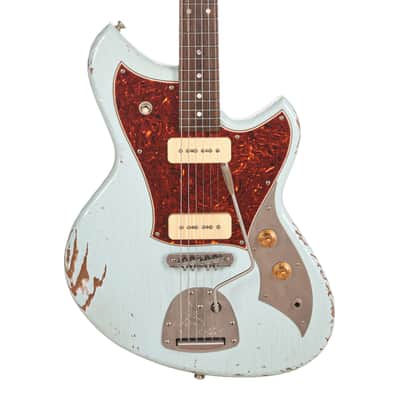 Novo Serus J Sonic Blue Medium Distress w/ Lollar 50's Wind P-90 Pickups (Serial #26819) image 2