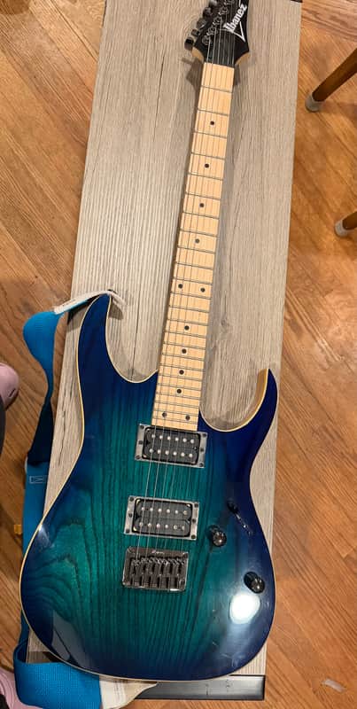 Ibanez RG421AHM Blue Moon Burst + Gig Bag + Strap + Accessories – Excellent Condition image 1