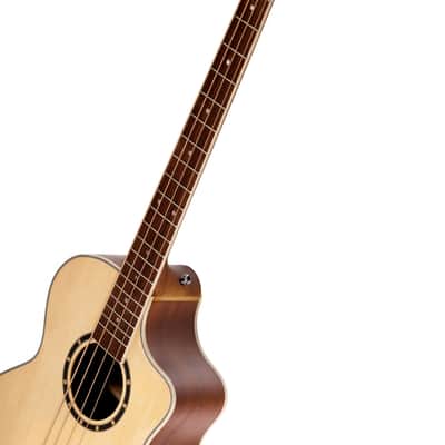 Ortega D7CE-4 Deep Series 7 Spruce Top Medium Scale 4-String Acoustic-Electric Bass Guitar image 7