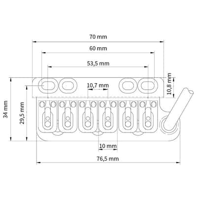 Vega-Trem VT1 Ultra Trem 2-posts Satin Chrome for Strat image 3