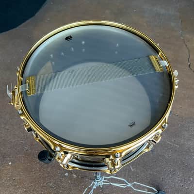 ~RARE!~ DW Collector's Series 6.5x14" Engraved Art Duco Black Nickel Over Brass Snare Drum w/ Gold Hardware image 6