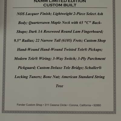 New Fender Custom Shop NAMM Limited Edition Custom Deluxe Telecaster NOS Black Sparkle #CZ575838 image 10