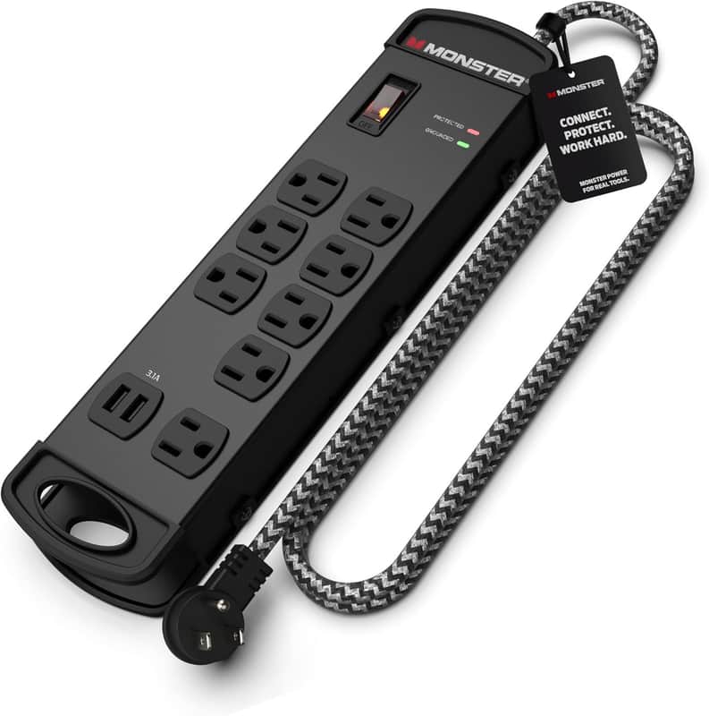 Monster MPOWER8001 AC Power Strip. 8 Surge Protector Outlet image 1