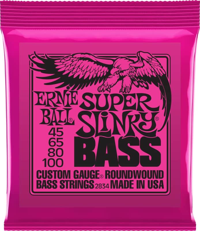 Ernie Ball 2834 Super Slinky Nickel 4-String Bass Guitar Strings, 45-100 Long Scale image 1