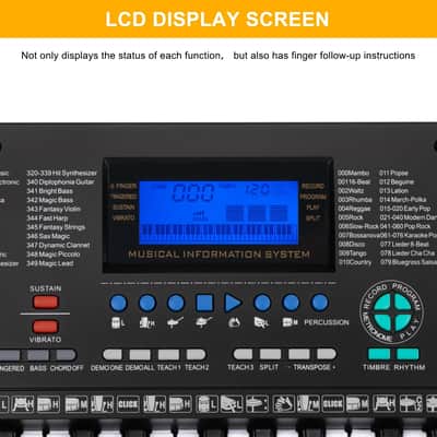 Glarry 61-Key Portable Keyboard w/LCD Screen, Microphone image 9