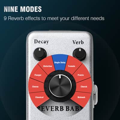 ISET Digital Reverb Guitar Pedal with 9 Modes Guitar Effect Pedal Wide Range Multi Reverb For Electric Guitar And Acoustic Guitar Buffer Bypass image 3