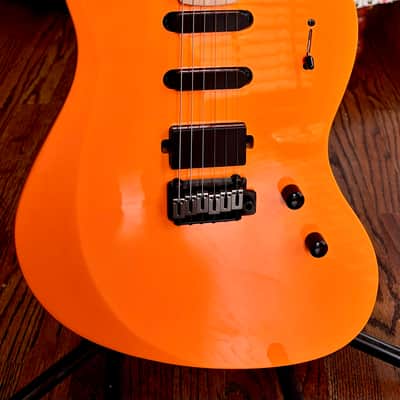 Jericho Guitars Captive Soulmaster w/ no pickguard -Orange Gloss - Gloss image 3