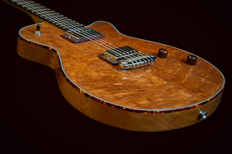 Grez Mendocino Custom 2021 Quilted OG Redwood Top, Tortoise Binding 5lbs 3oz NEW (Authorized Dealer) image 1