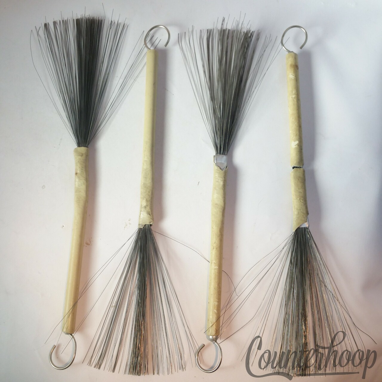 2x Pairs Vintage Wire Brushes Jazz Snare Drum Set Sticks Slingerland USA 60s — main photograph