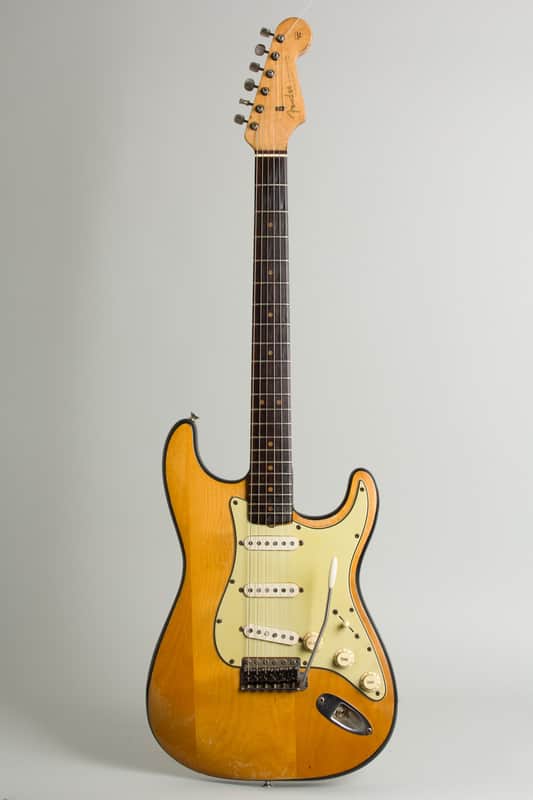 Fender  Stratocaster Owned and extensively used by Elliott Sharp Solid Body Electric Guitar (1964), ser. #L33715, black tolex hard shell case. image 1