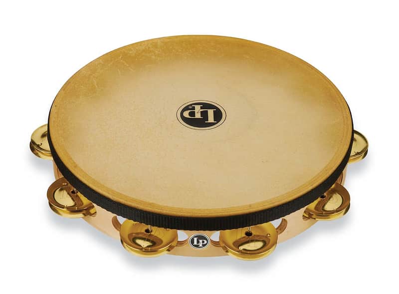 LP Pro 10 Inch Single Row Headed Tambourine - Brass image 1