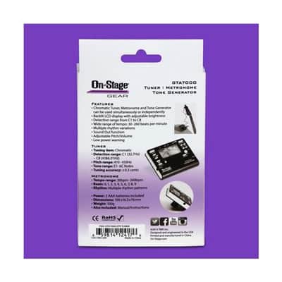 On Stage GTA7000 Chromatic Tuner Metronome Tone Generator image 8