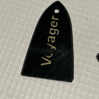 1980's Kramer Voyager Model Guitar Black Truss Rod Cover 1 Ply Gold Lettering image 2