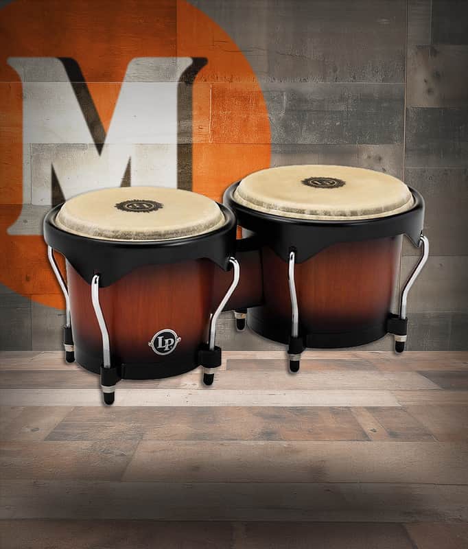 Latin Percussion LP City 6 - 7" Bongos - Oak Vintage Sunburst Black (LP601NY-VSB) image 1
