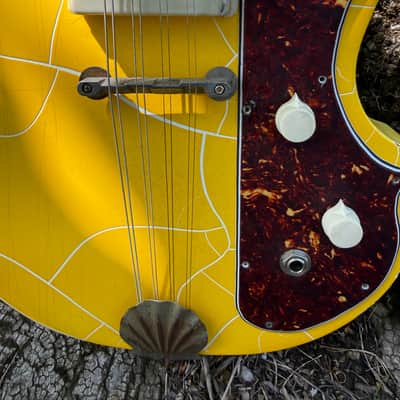 1950’s Carven Electric Mandolin- Old TV Yellow Finish- Original USA- Vintage with Case image 3