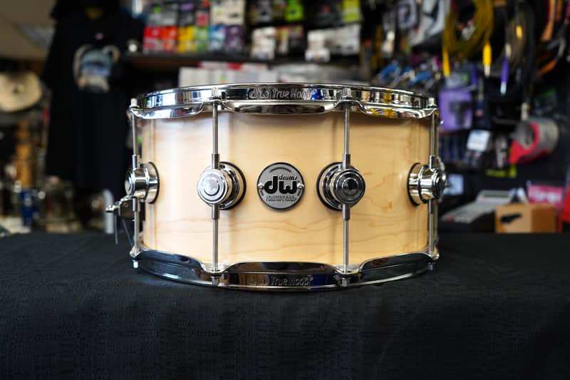 DW USA Collectors Series 6.5x14" Pure Maple SSC Shell With Ring's Snare Drum - Natural Satin Oil w/ Chrome Hardware | DRX26514SSC image 1