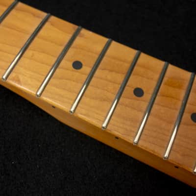 Fender Satin Roasted Maple Jazz Bass® Neck, 20 Jumbo Frets, 12", Maple, Flat Oval Shape image 7