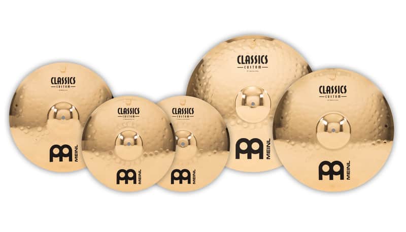 Meinl Classics Custom Brilliant Bonus Cymbal Set, 14"HH, 16"C, 20"R, + 18" Medium Crash image 1