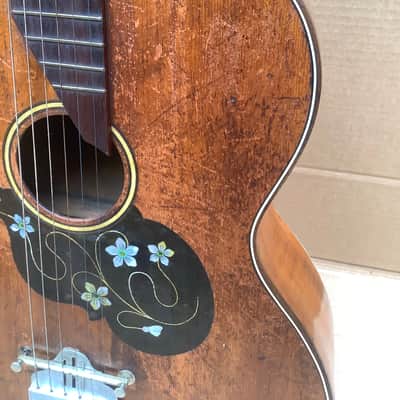 Unknown Vintage antique acoustic guitar solid wood image 25