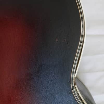 Unknown 1930's Vintage Archtop, probably German / Schonbach made. Archtop probably 1930's - Red / dark sunburst image 14