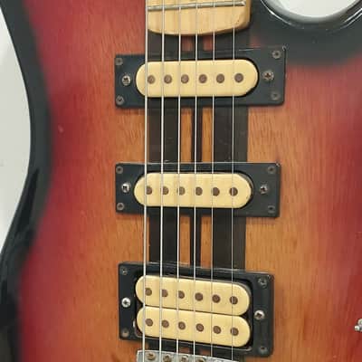 Rare Vintage 70's Univox Stratocaster Style MIJ Japan HSS Racing Stripes image 3