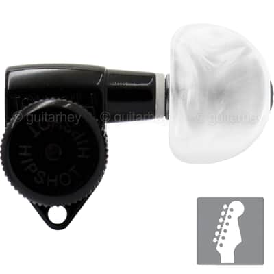 NEW Hipshot 6 In Line Grip-Locking STAGGERED Open-Gear Small Pearl Moon - BLACK image 1