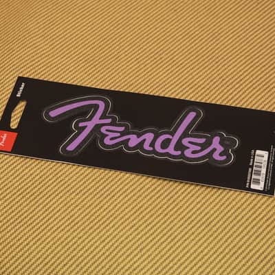 910-0257-000 Fender™ Guitar/Bass/Amp Logo Sticker Purple Glitter