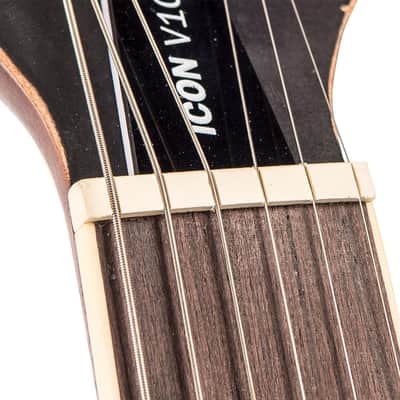 Vintage V100 ICON Electric Guitar ~ Distressed Tobacco Sunburst (V100MRTSB) image 14