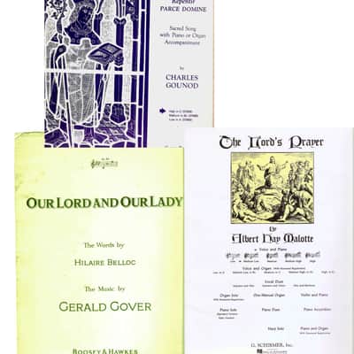 Vintage 3 Religious Sheet Music, The Lord's Prayer, Our Lord and Our Lady, O Divine Redeemer, Music and Lyrics of Faith, Voice Piano Organ image 1