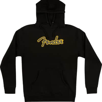 Fender Yellow Stitch Logo Hoodie, Blk M image 1